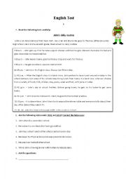 English Worksheet: English Test 7th grade