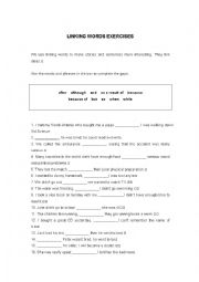 English Worksheet: Linking Words