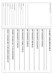 English Worksheet: ALL ABOUT ME
