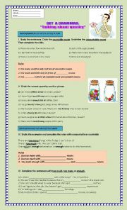 English Worksheet: Talking about quantity