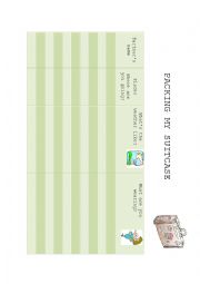 English Worksheet: Packing my suitcase