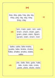 English Worksheet: reading phonemes. sound [ei]