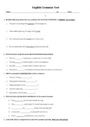 English Worksheet: English Test 7th grade