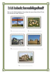 English Worksheet: British landmarks