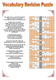 Upper-Intermediate or Advanced Crossword Puzzle