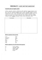 English Worksheet: PERSONALITY ADJECTIVES