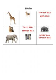 English Worksheet: ANIMAL BINGO