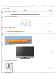 Lengths and Distances in Centimeters (cm)