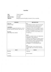 English Worksheet: Famous people lesson plan