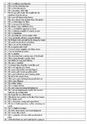 English Worksheet: Character and Appearance