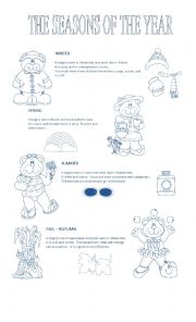 English Worksheet: SEASONS OF THE YEAR WITH PICTURES