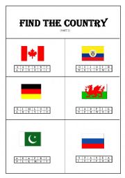 English Worksheet: Find the country - PART 2