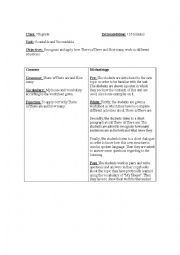 English Worksheet: lesson plan countable and uncountable nouns