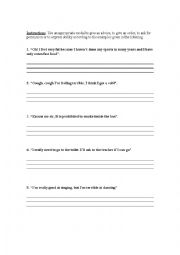 Modals worksheet