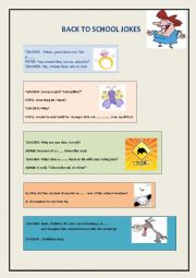 English Worksheet: Back to school jokes- all kids will love them!
