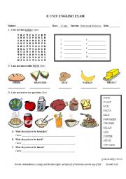 English Worksheet: 4th primary english exam