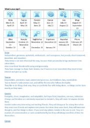 English Worksheet: Horoscope