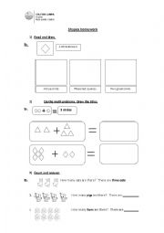 English Worksheet: Shapes