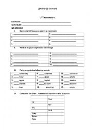 English Worksheet: language review