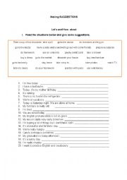 English Worksheet: Making suggestions