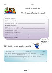 English Worksheet: Introducing yourself