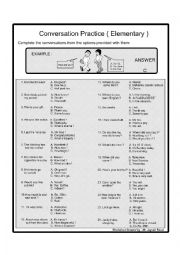 English Worksheet: Conversation Practice ( Elementary )