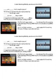 English Worksheet: advertisement of a gadget