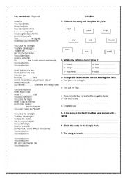 English Worksheet: You needed me