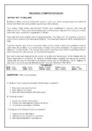 English Worksheet: bullying