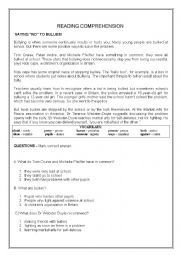 English Worksheet: bullying