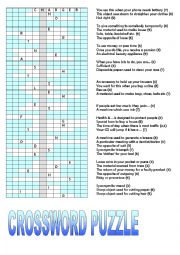 Mixed Vocabulary Crossword