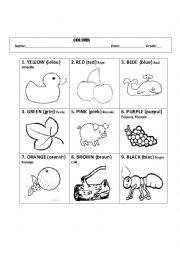 English Worksheet: Colors