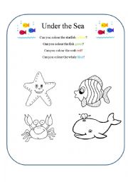 English Worksheet: Under the Sea