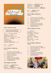 English Worksheet: Paramore 