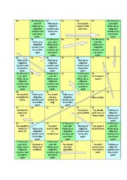 English Worksheet: Modals of obligation game board