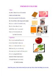 English Worksheet: TWO POEMS ON COLOURS