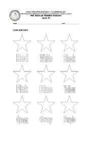 English Worksheet: colours