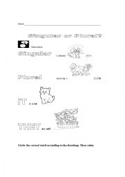 English Worksheet: Singular or Plural?