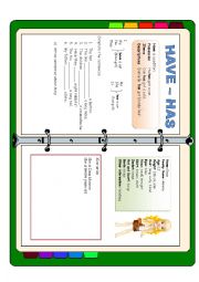 English Worksheet: Have - has