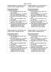 English Worksheet: Reported questions