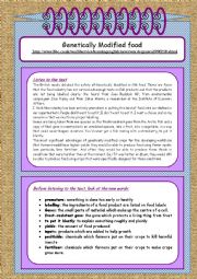 English Worksheet: Genetically modified food