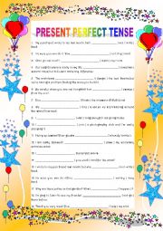 English Worksheet: Present Perfect Tense