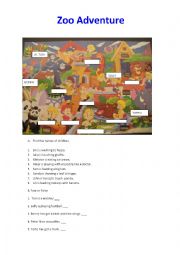 English Worksheet: Zoo Adventure