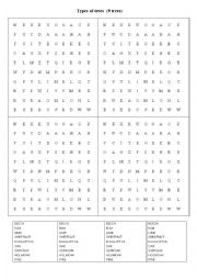 Types of Trees_Word Search