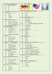 English Worksheet: USA QUIZ