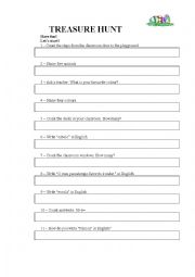 English Worksheet: Easter Treasure Hunt