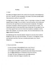 English Worksheet: Australia - Animals