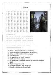 English Worksheet: Crime - Who am I?