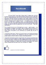 English Worksheet: FACEBOOK