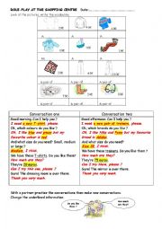 English Worksheet: Clothes shopping pair work